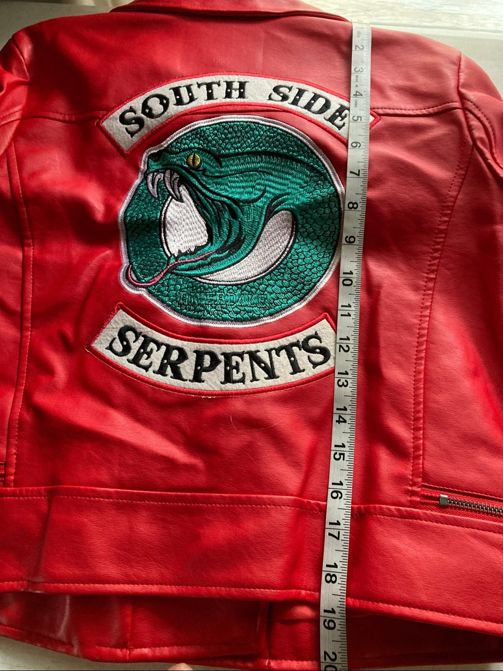 South Side Serpents Red Faux Leather Moto Jacket Patch - Picture 9 of 9